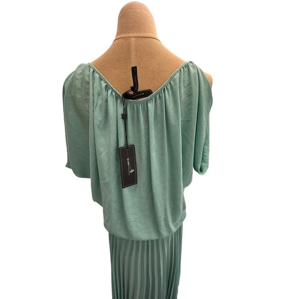 NWT!!, "LONA"Sage Green Dress, Pleated,Crinkled, Slit Sleeve, Fairy,Flowing - Picture 6 of 13